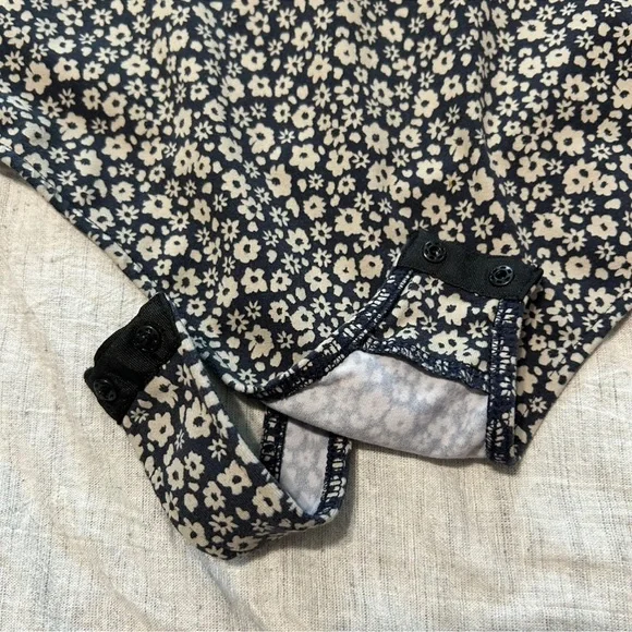 Free People Navy and White floral halter top Bodysuit - Picture 6 of 7